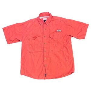 Magellan Sportswear‎ Fishing Shirt Men's Large Orange Short Sleeve Button down